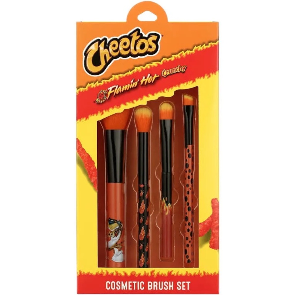 Flamin' Hot Cheetos 4PC Cosmetic Make Up Brush LIMITED EDITION Set